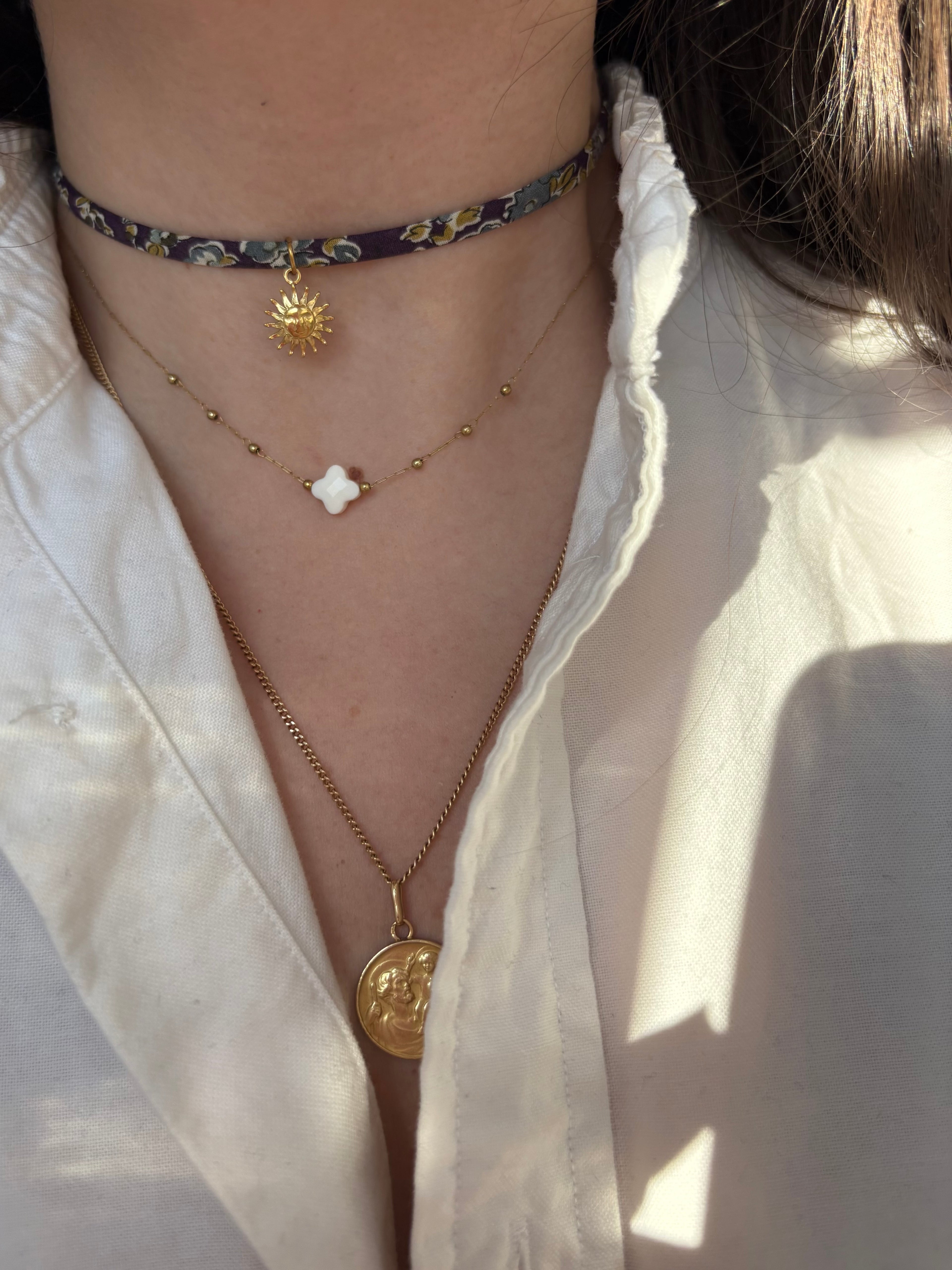 Collier ras de cou / Braclet double Liberty personnalisable