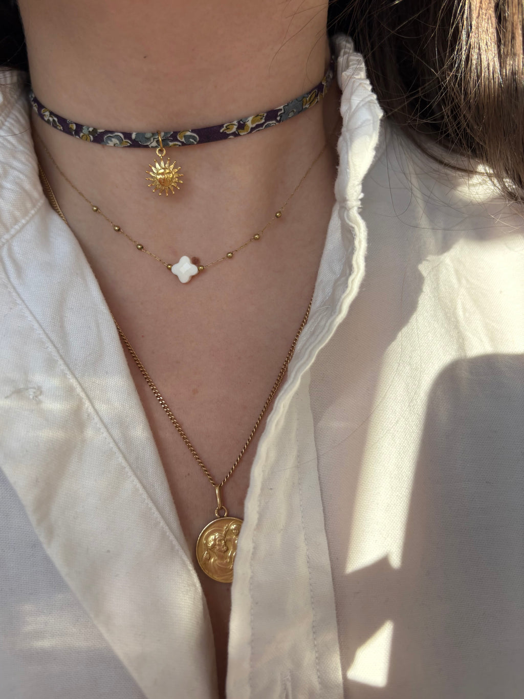 Collier ras de cou / Braclet double Liberty personnalisable