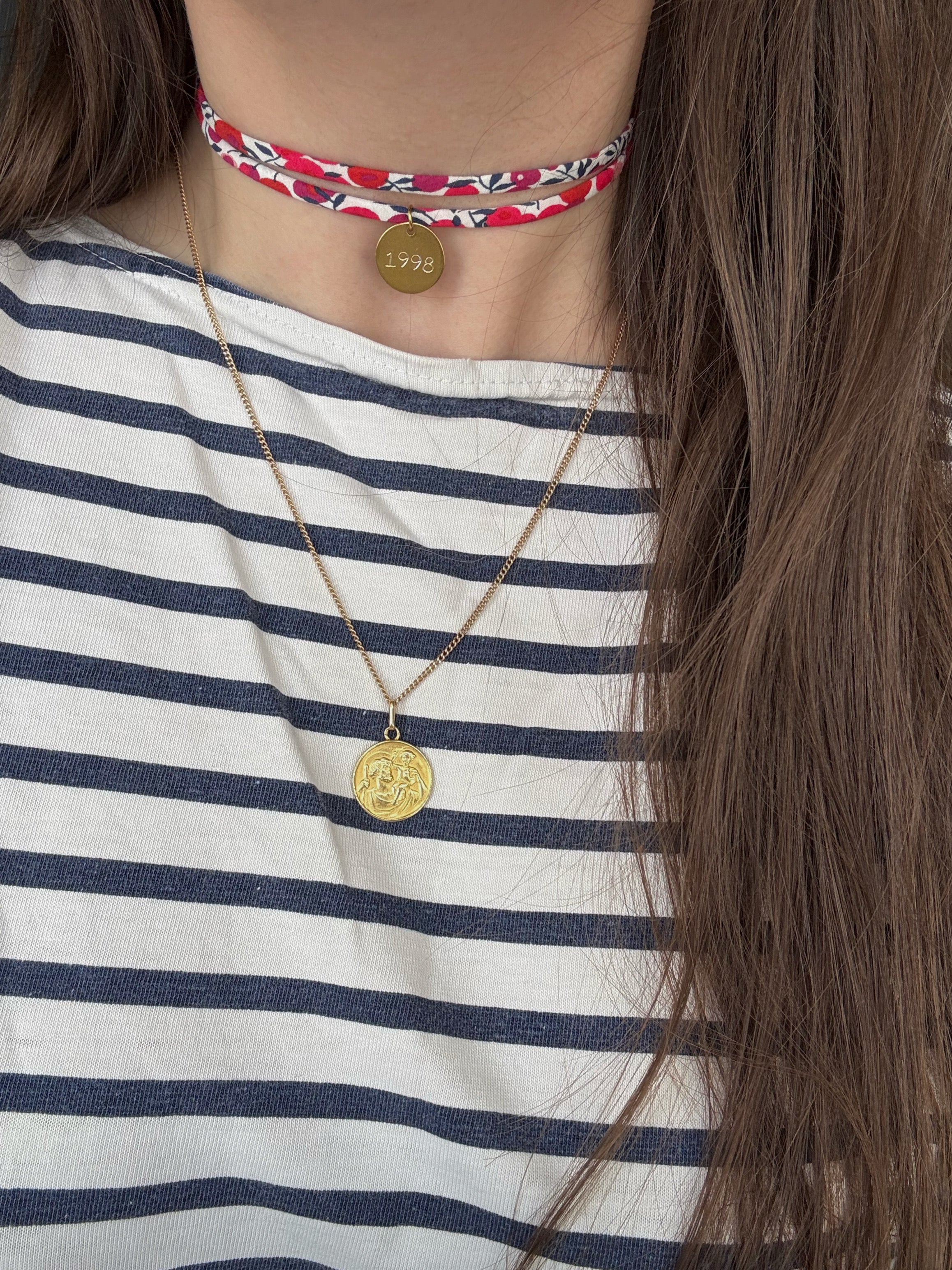 Collier Liberty médaille personnalisable