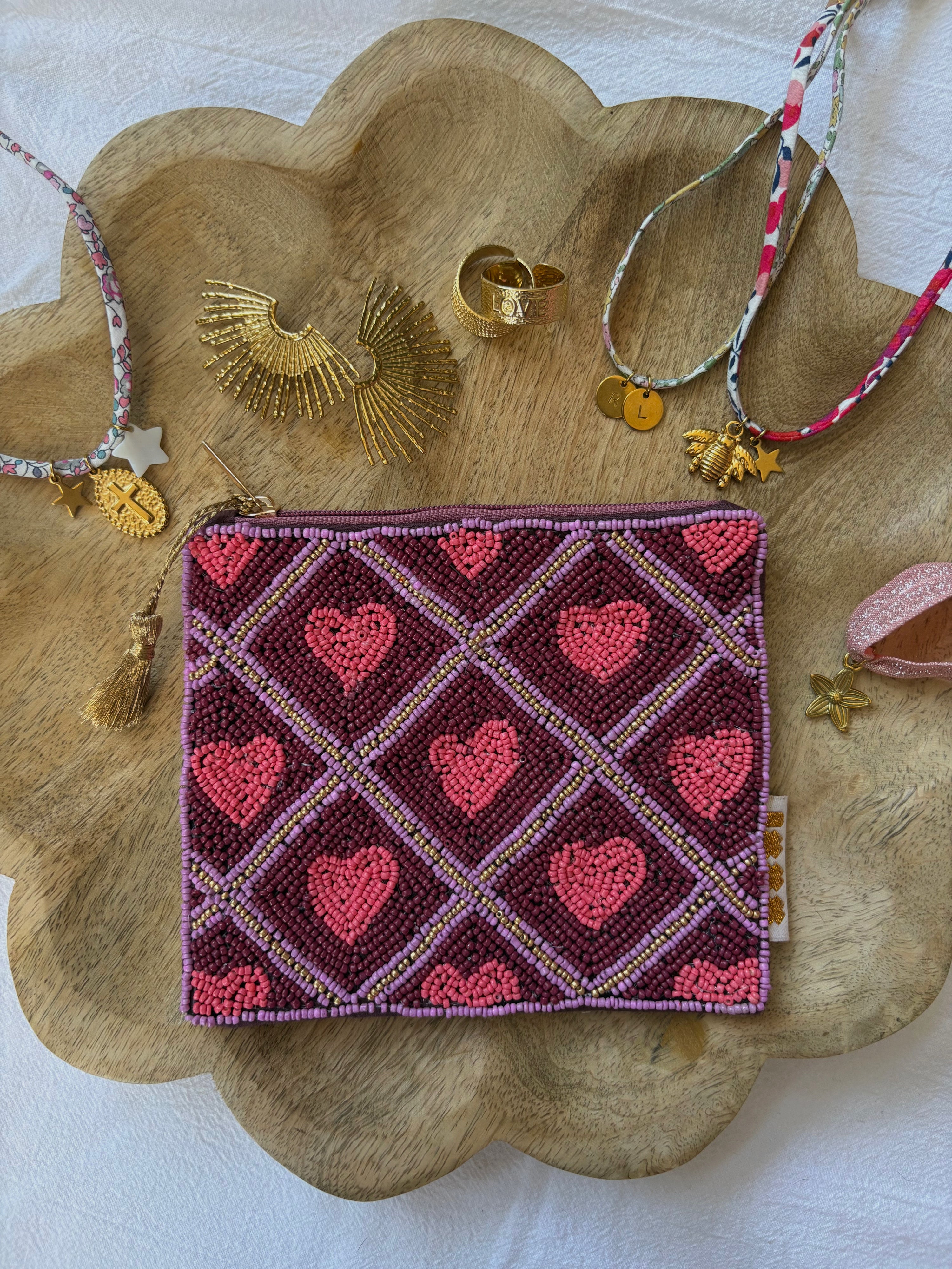 Trousse perlée à bijoux - Suzanne