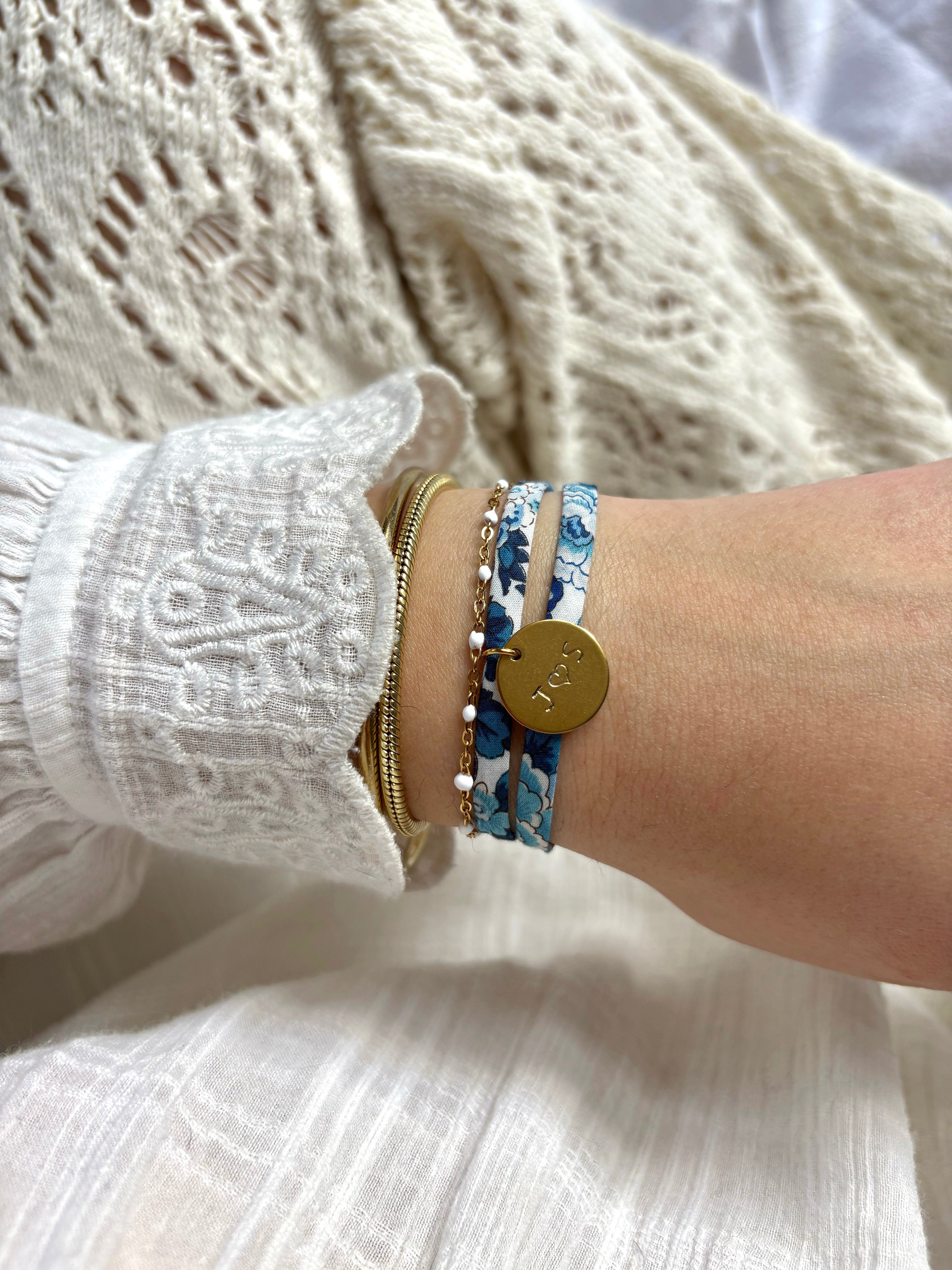 Bracelet Liberty médaille personnalisable