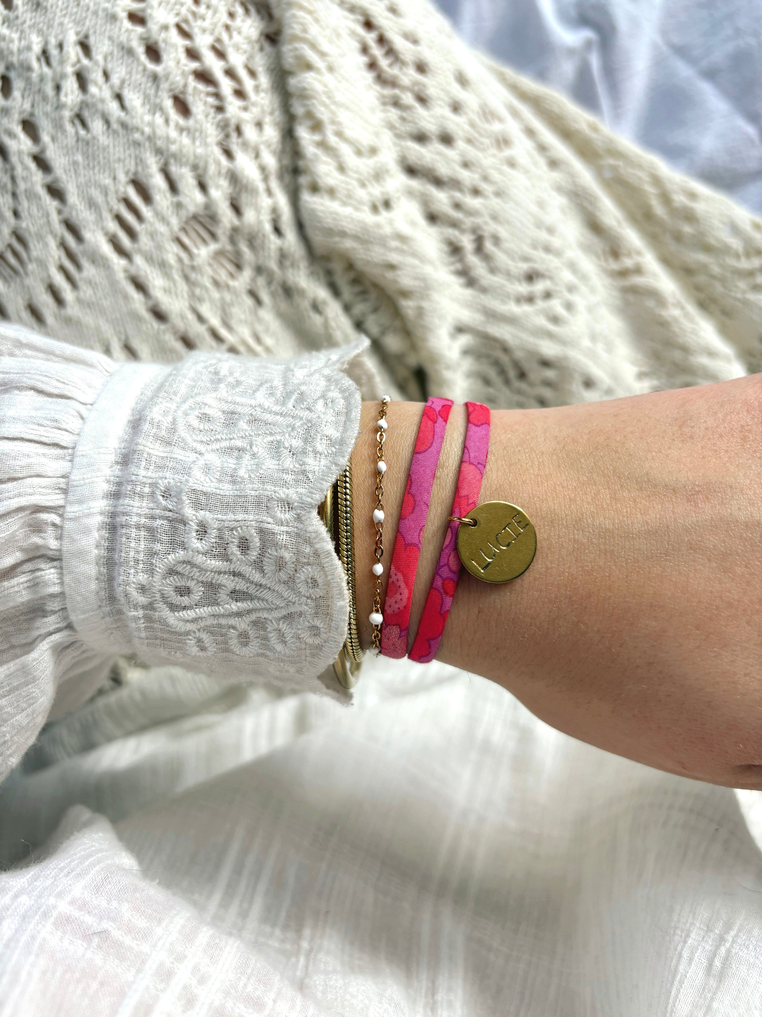 Bracelet Liberty médaille personnalisable
