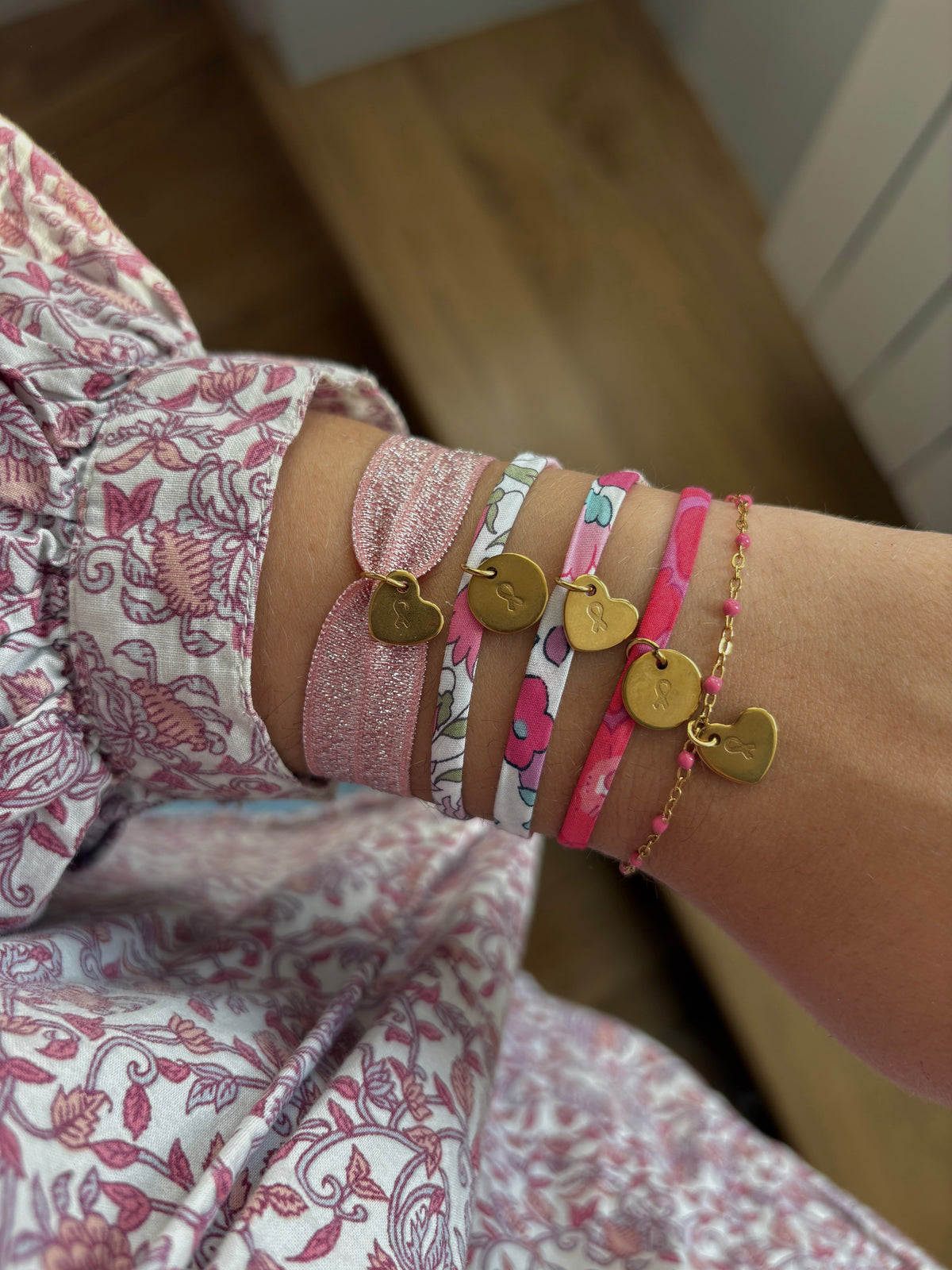Bracelet chaîne coloré│Octobre Rose